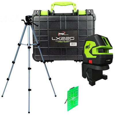 Imex Lx22G Series 2 Green Beam Cross Line Laser Level With Tripod In Carry Case from B&Q