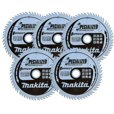 5X Makita B-57320 165mm X 20mm 56 Teeth Efficut Cordless Plunge Saw Blade Dsp600 from B&Q