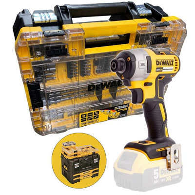 Dewalt Dcf887N 18V Xr G2 Brushless 3 Speed Impact Driver + Tstak Case + 85Pc Set from B&Q