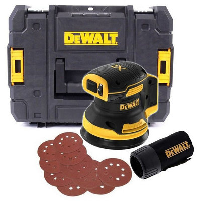 Dewalt Dcw210N Cordless Brushless 18V Xr Orbital Sander 125mm + Tstak +10 Sheets from B&Q