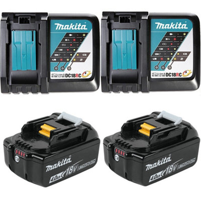 Makita Bl1840 18V 2X Lxt 4.0Ah Lithium Batteries + Dc18Rc Dual Pack Fast Charger from B&Q