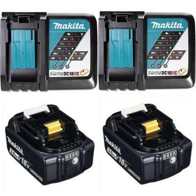 Makita Bl1830 18V 2X Lxt 3.0Ah Lithium Batteries + Dc18Rc Dual Pack Fast Charger By Buyaparcel from B&Q