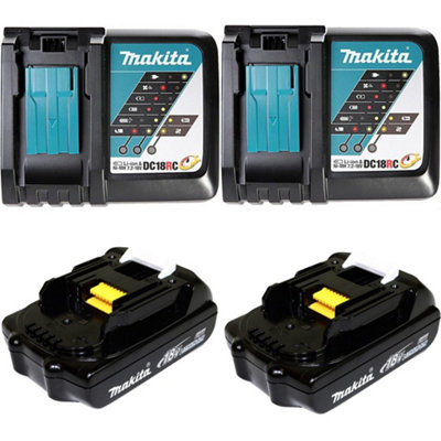 Makita Bl1815 18V 2X Lxt 1.5Ah Lithium Batteries + Dc18Rc Dual Pack Fast Charger from B&Q