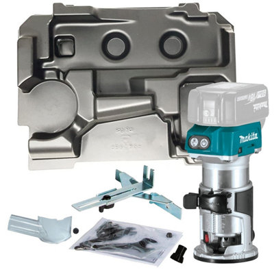 Makita Drt50Z 18V Lxt Cordless Brushless Laminate Router Trimmer + Makpac Inlay