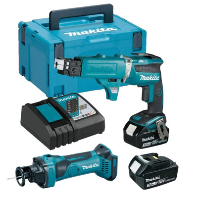 Makita Dfs452 18V Brushless Collated Autofeed Drywall Screwdriver Drywall Cutter from B&Q