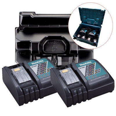 2X Makita Dc18Rc 18V 22Min Intelligent Fast Lithium Battery Charger + Inlay from B&Q