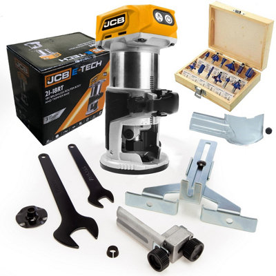 Jcb 18Rt-B 18V Cordless Brushless Laminate Router Trimmer Base Bare + Set from B&Q