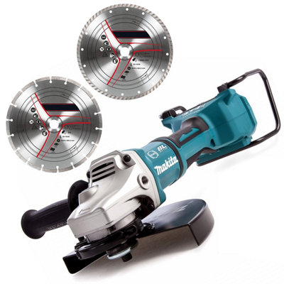 Makita Dga900z 18V 36V Cordless Brushless 230Mm Angle Grinder + Diamond Blade