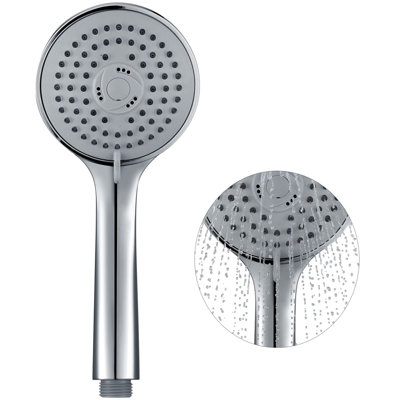 Buyaparcel Chrome 3 Mode Round Shower Head Abs Rub Clean Faceplate 84mmFits Triton Mira from B&Q