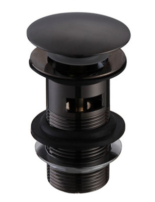 Buyaparcel Matt Black Slotted Sprung Basin Waste Sink Plug Click Clack Pop Up Clicker from B&Q