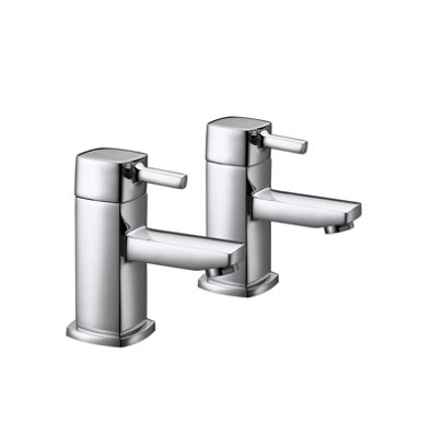 Buyaparcel Y Series Square Basin Taps1 Pair from B&Q