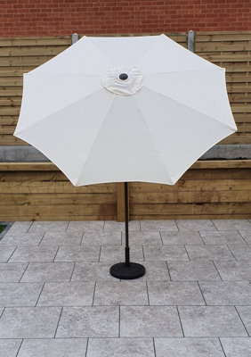 B&Q -  2.5M Table Parasol Sun Shade Umbrella With Tilt Beige Canopy