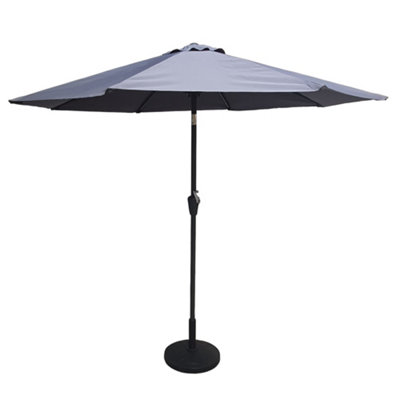 B&Q -  2.5M Table Parasol Sun Shade Umbrella With Tilt Grey Canopy