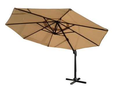 Signature Weave 3.5M Round Roma Cantilever Parasol Sun Shade Umbrella Beige from B&Q