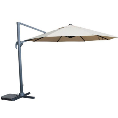 Signature Weave 3.5M Round Roma Cantilever Parasol Sun Shade Umbrella Brown from B&Q