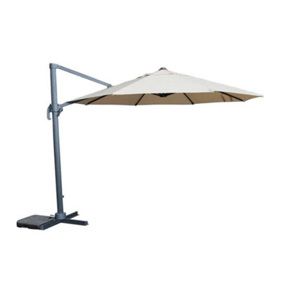 Signature Weave 3.5M Round Roma Cantilever Parasol Sun Shade Umbrella Grey from B&Q