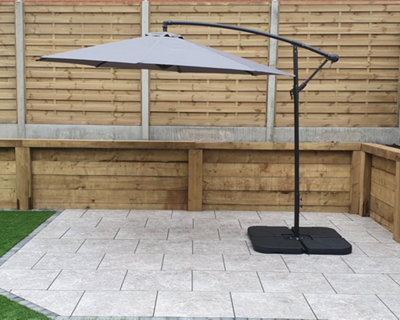 Signature Weave 3M Banana Cantilever Parasol Sun Shade Umbrella Grey Canopy from B&Q