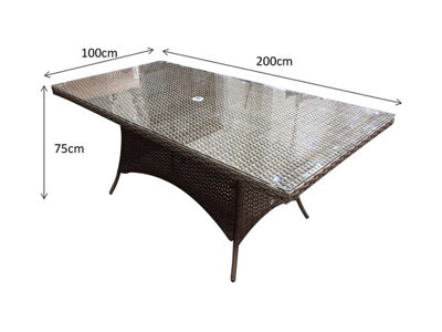 Signature Weave Darcey Wicker 8 Seater Dining Table Natural Rectangular from B&Q