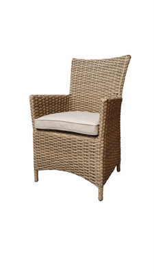 Signature Weave Darcey Wicker High Back Garden Dining Arm Chair & Natural from B&Q
