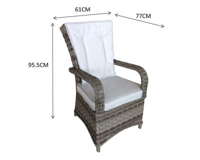 Signature Weave Florence Wicker Garden Outdoor Dining Chair Cushions Brown from B&Q