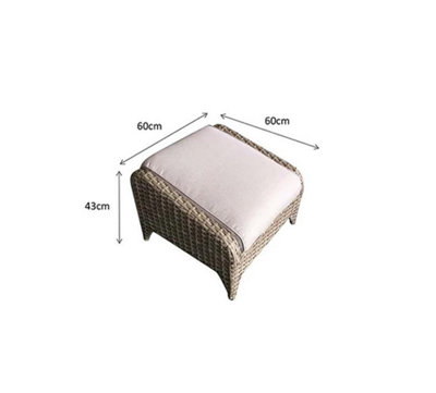Signature Weave Sarah Wicker Ottoman Footstool Seat Furniture Grey & Cushion from B&Q