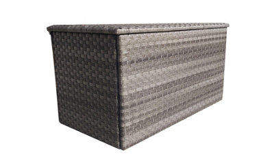 Signature Weave Wicker Medium Cushion Box Garden Storage Chest Cabinet Grey