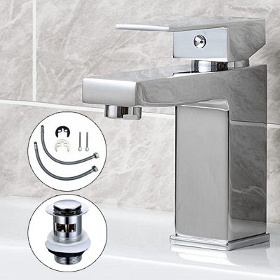  - Bristan Edge Waterfall Cloakroom Basin Mixer Tap Sink Mono Bathroom + Waste