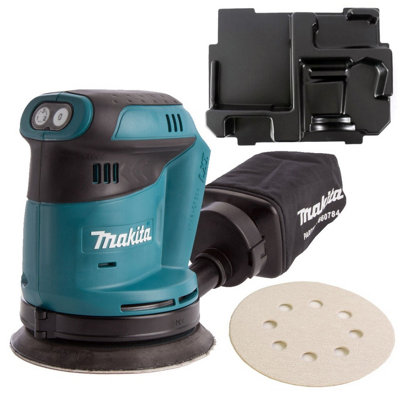 Makita Dbo180Z 18V Lxt 125mm Cordless Random Orbital Sander Body + Makpac Inlay from B&Q