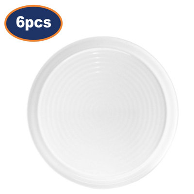 6Pcs Arc 32Cm Narrow Rimmed White Porcelain Pizza Serving Dish Plate Tableware from B&Q