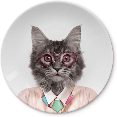 Mustard Novelty Cat Design Party Animal Plate Kitchen and Dining Accessory Gift - Image 4