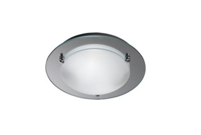 B&Q -  Luminosa Brooklyn Flush Ceiling300mm Round 2 Light E27 Polished Chrome
