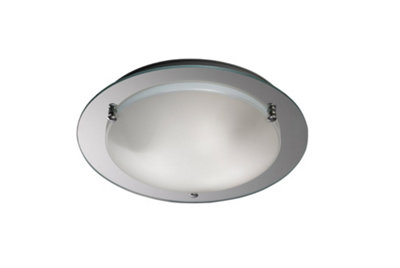 B&Q -  Luminosa Brooklyn Flush Ceiling400mm Round3 Light E27 Polished Chrome