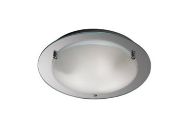 B&Q -  Luminosa Brooklyn Flush Ceiling450mm Round3 Light E27 Polished Chrome