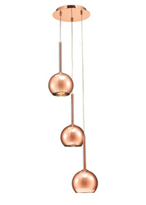 B&Q -  Luminosa Regina Ceiling Cluster Pendant 3 Light Cluster G9 BronzeBronze Glass
