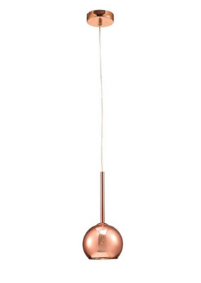 B&Q -  Luminosa Regina Dome Ceiling Pendant G9 BronzeBronze Glass