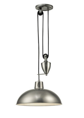 B&Q -  Luminosa Wellington Pulley System Dome Ceiling Pendant E27 Antique Nickel