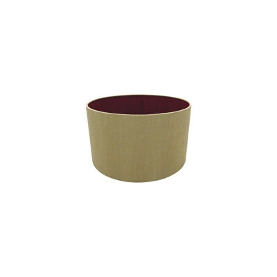 Diyas 30 Cm Cylinder Fabric Lampshade Antique Gold/ruby from B&Q