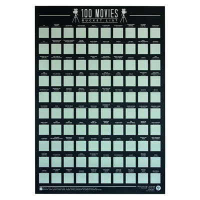 Gift Republic Scratch Off Bucket List Poster, 100 Movies