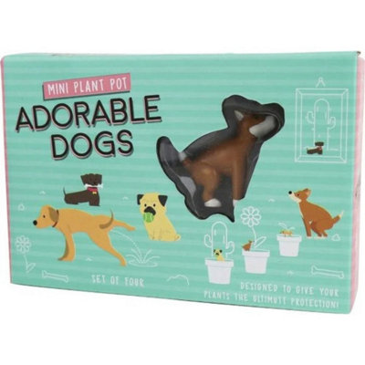 Gift Republic Mini Plant Pot Décor Markers SetAdorable Dogs from B&Q