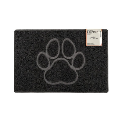 OSeasons Paw Medium Embossed Doormat In Black from B&Q