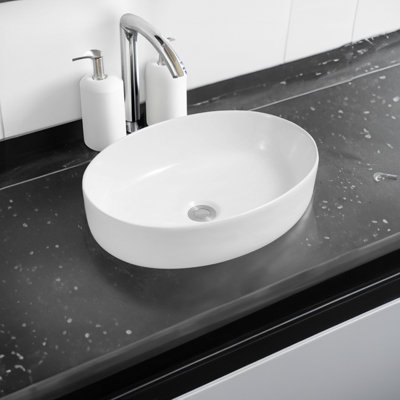 Limoge 7853 Ceramic 50Cm X 38Cm Vert Oval Countertop Basin from B&Q
