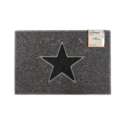 Oseasons Star Medium Doormat In With Star Grey/Black