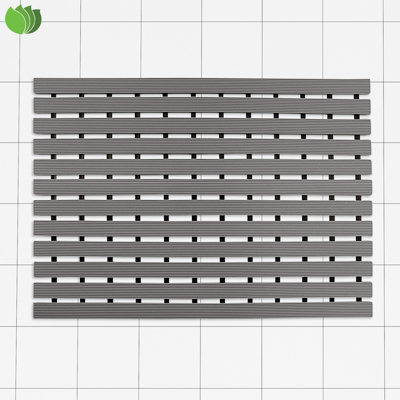 B&Q -  Non Slip Slatted Shower Mat In Grey