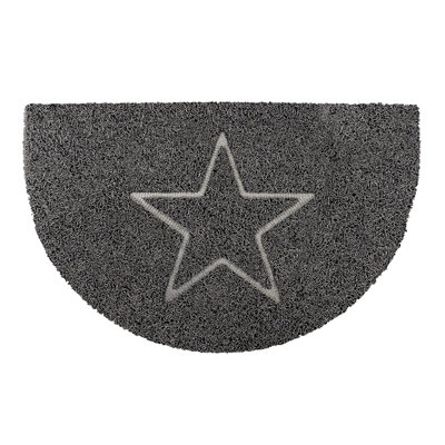 OSeasons Star Half Moon Doormat In Grey from B&Q