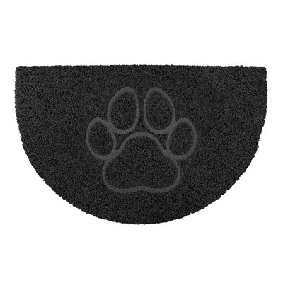 B&Q -  Paw Half Moon Doormat In Black