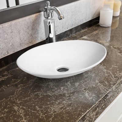 Limoge 7526 Ceramic 50Cm X 35Cm Oval Countertop Basin from B&Q