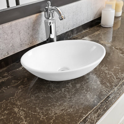 Limoge 7529 Ceramic 52Cm X 32Cm Oval Countertop Basin from B&Q