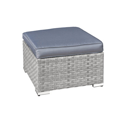 OSeasons Malta Rattan Footstool In Dove Grey from B&Q