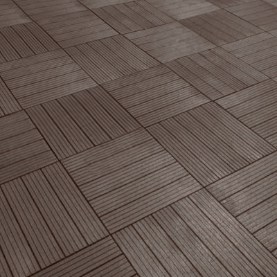 OSeasons Cosmpolitan Pack Of 10 Eco Interlocking 30X30Cm Decking Tiles In Coffee from B&Q