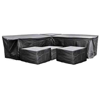 Cozy Bay Ezbreathe Malta 8 Seat Twin Stool Furniture Set Cover In Black from B&Q